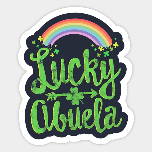 Lucky Abuela Family St Patricks Day T-Shirt Grandma Mother Sticker by 14thFloorApparel